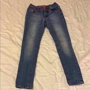Arizona Jean Company Kids Blue Jeans with Pink Stitching